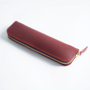 Trusa Rosie Din Piele Naturala Pentru Stilouri