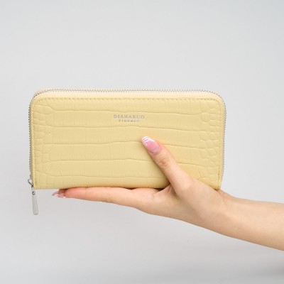 Portofel Cava Galben Model Croco