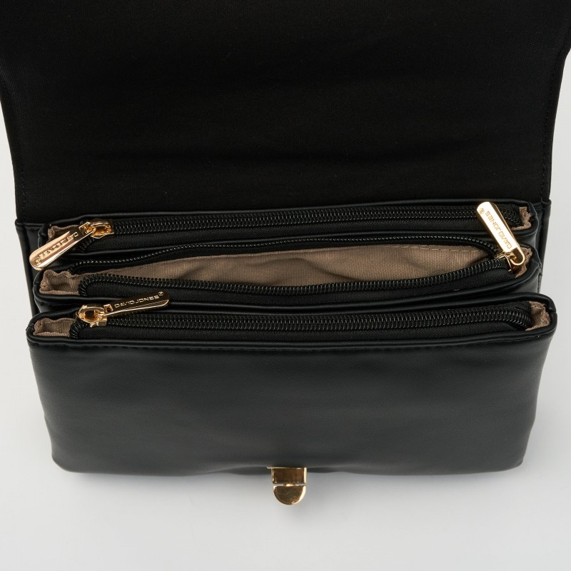 Geanta Neagra Crossbody Cu Clapa