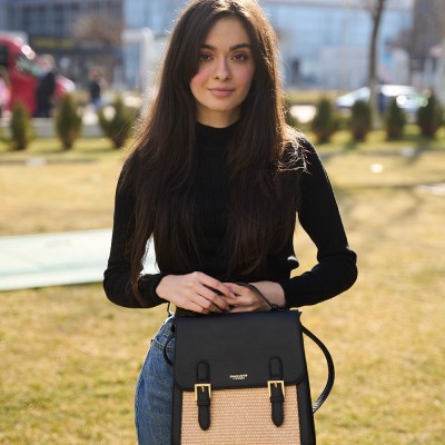 Rucsac Negru Cu Catarame