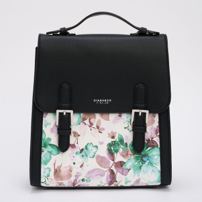 Rucsac Cu Catarame Si Flori Negre