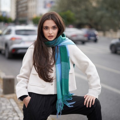 Esarfa Albastra Patratele Ecosez