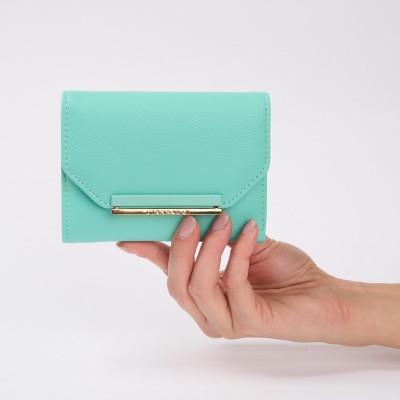 Portmoneu Verde Cu Element Metalic