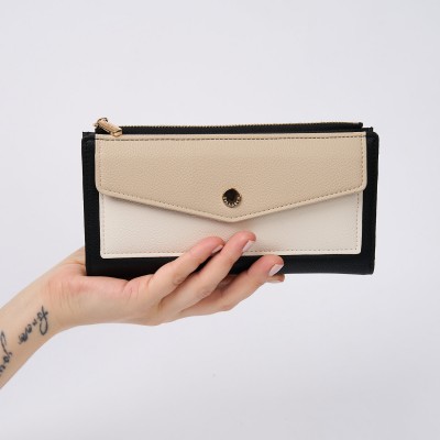 Portofel Color Cu Clapeta Bej