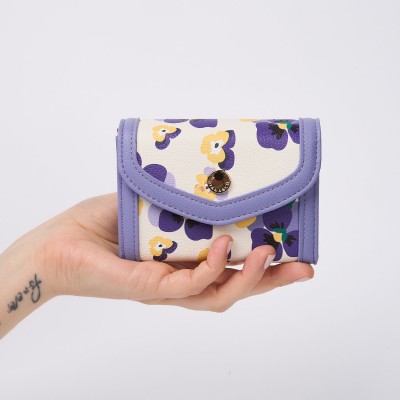 Portmoneu Viola Cu Imprimeu Floral Mov