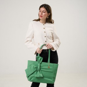 Geanta Shopper Maxi Cu Funda Verde