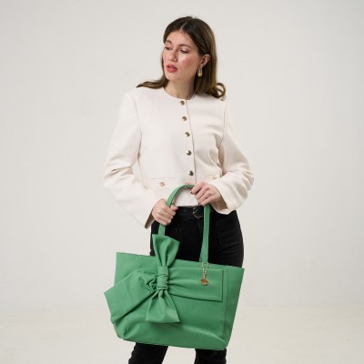 Geanta Shopper Maxi Cu Funda Verde