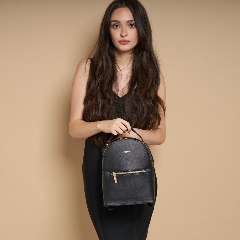 Mini-Rucsac Saffiano Negru Imitatie