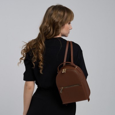 Rucsac Maro-Cafea Cu Efect Saffiano