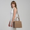 Geanta Shopper Bej-Inchis Matlasata Cu Doua Manere