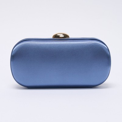 Clutch Maddy Rigid Albastru Cu Lant Auriu