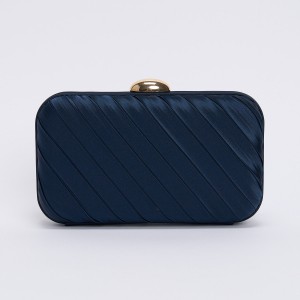 Clutch Tess Bleumarin Tip Poseta Cu Pliuri Clutch Tess Bleumarin Tip Poseta Cu Pliuri