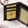 Portofel barbatesc din piele naturala maro cafea cu protectie RFID/NFC contra furtului de date (anti-skimming)