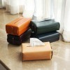 Suport Cutie Servetele Din Piele Naturala Burgundi